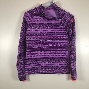 Nike girls pullover top with zipper size large